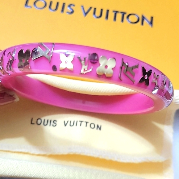 LOUIS VUITTON RESIN NARROW AUTHENTIC INCLUSION BANGLE COA - Picture 3 of 6